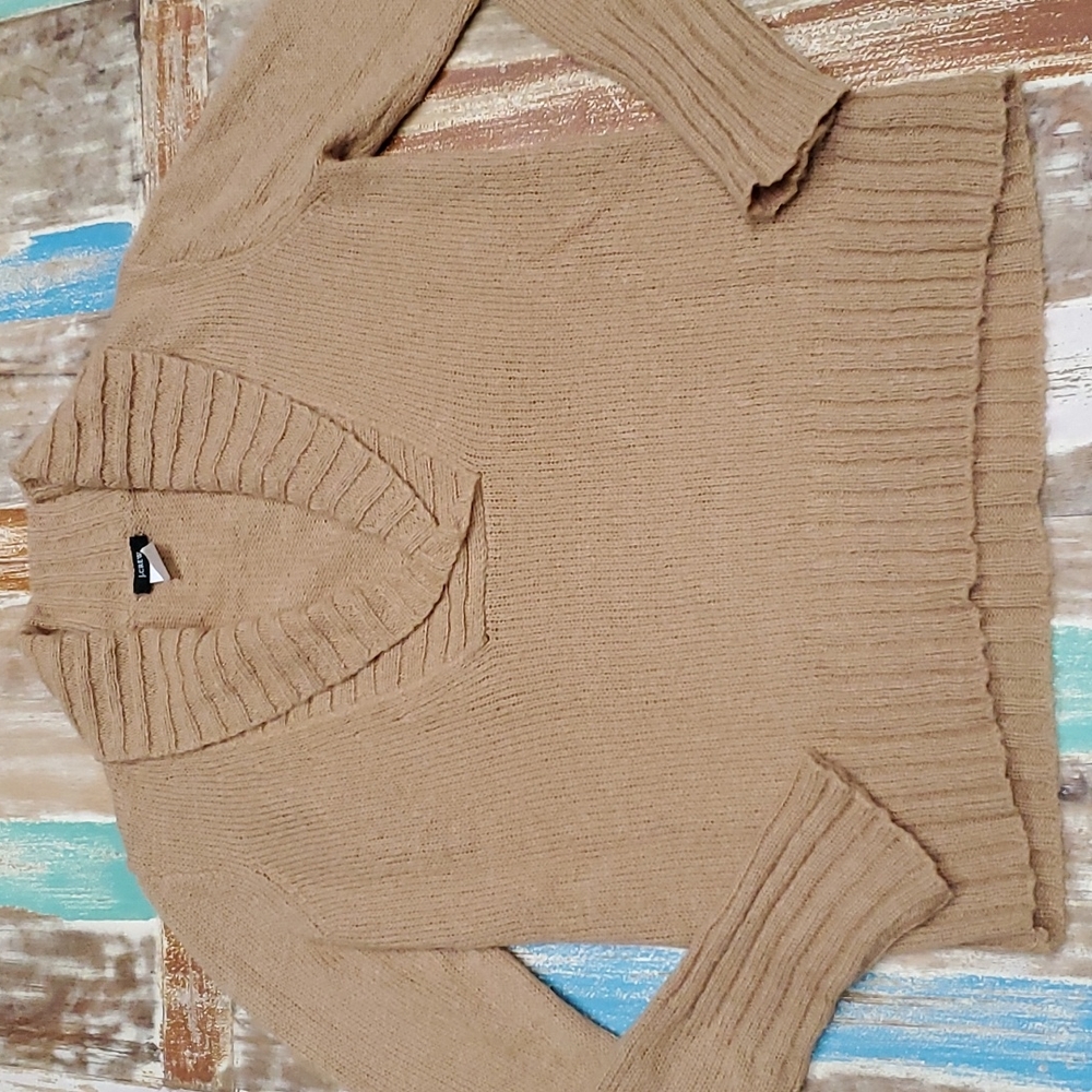 J. CREW Mohair Wool Blend Fold Down Shawl Collar V-Neck Sweater